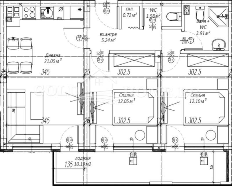 For Sale  2 bedroom Plovdiv , Belomorski , 90 sq.m | 21718906 - image [2]