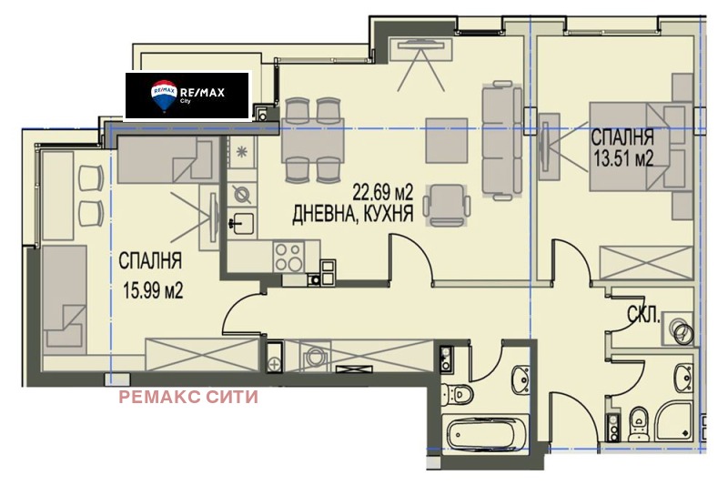 Na sprzedaż  2 sypialnie Sofia , Krastowa wada , 103 mkw | 13742692 - obraz [2]