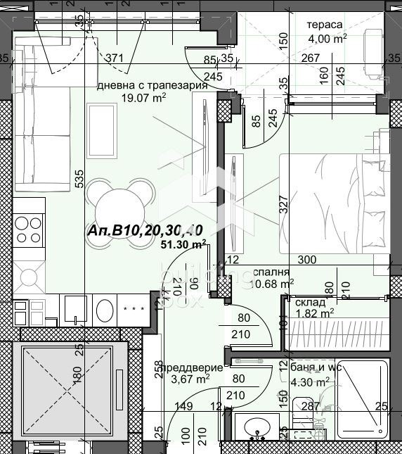 Продава  2-стаен град Пловдив , Тракия , 64 кв.м | 19045412 - изображение [2]