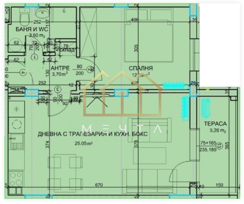 À venda  1 quarto Plovdiv , Hristo Smirnenski , 69 m² | 90712686 - imagem [4]