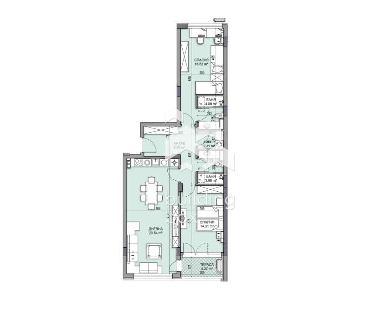 Til salg  2 soveværelser Plovdiv , Gagarin , 116 kvm | 43996084 - billede [2]