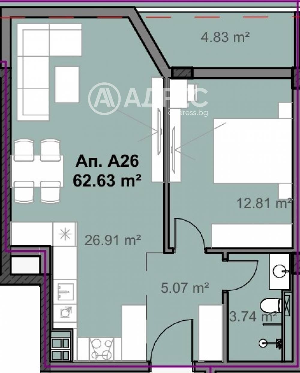 Продава 2-СТАЕН, гр. София, Свобода, снимка 2 - Апартаменти - 53976371