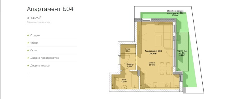 Til salg  Studie Sofia , Dragalevtsi , 45 kvm | 50732827 - billede [5]