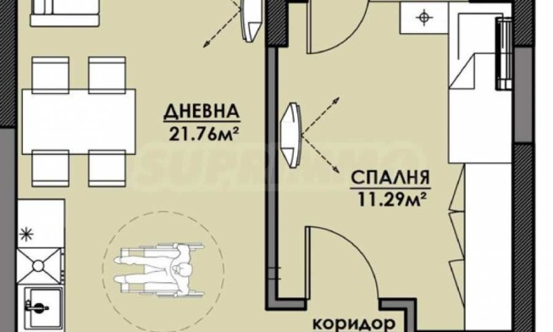 Продается  1 спальня Бургас , Славейков , 62 кв.м | 65852851