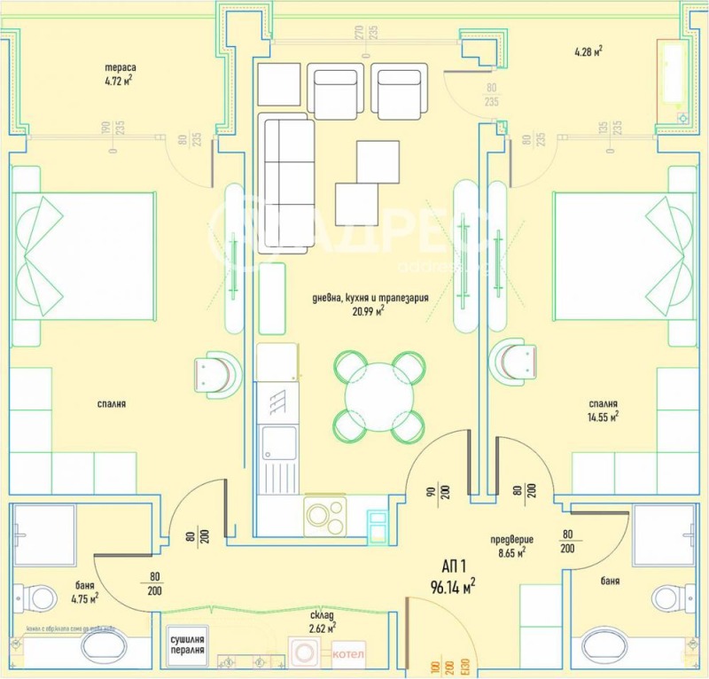De vânzare  2 dormitoare Sofia , Malinova dolina , 119 mp | 63786360 - imagine [4]