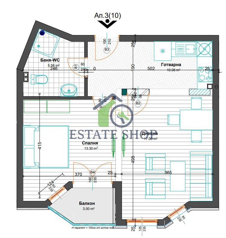 Продава 2-СТАЕН, гр. Пловдив, Брезовско шосе, снимка 3 - Aпартаменти - 46836564