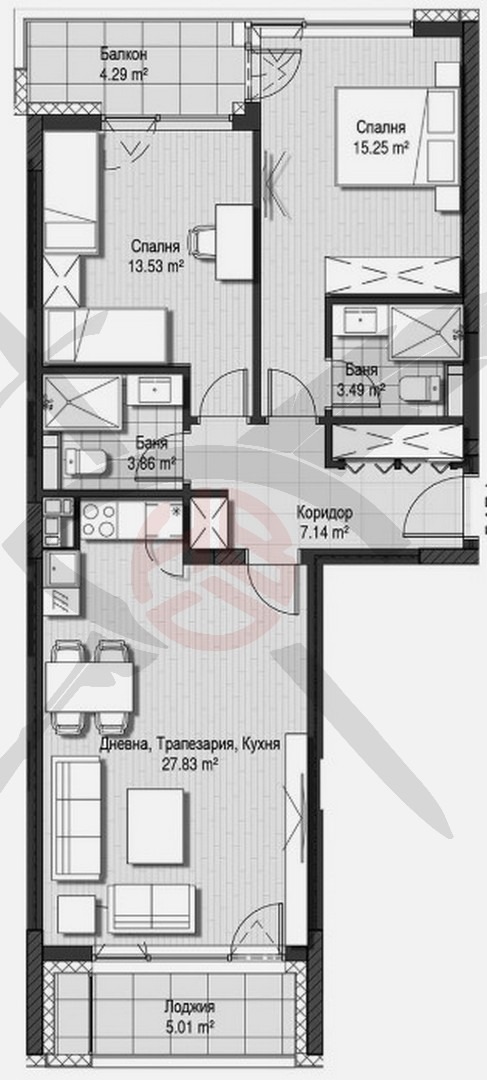 Продава 3-СТАЕН, гр. София, Витоша, снимка 1 - Aпартаменти - 48115110