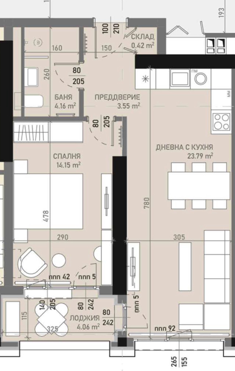 Na prodej  1 ložnice Sofia , Banišora , 72 m2 | 14485512 - obraz [4]