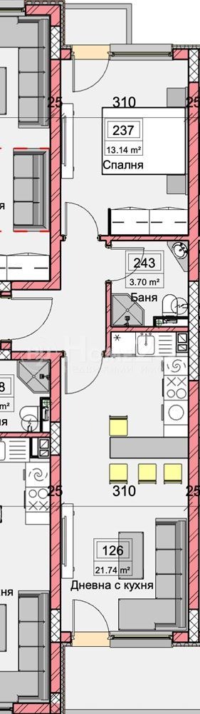 Till salu  1 sovrum Varna , Kaisieva gradina , 67 kvm | 23911372 - bild [4]