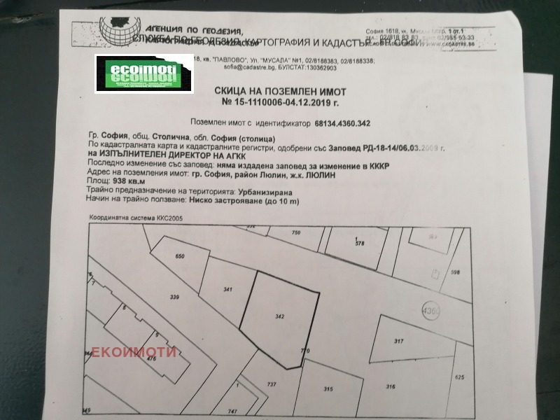 Продава ПАРЦЕЛ в град София, Люлин 6 - 938 кв.м / 450 000 € » 880 123.50 лв., ЕКОИМОТИ