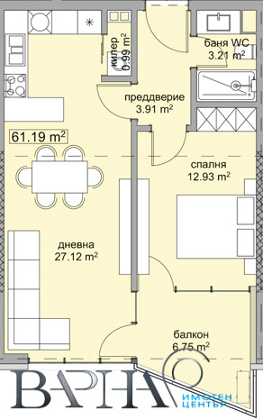 Продава 2-СТАЕН, гр. Варна, м-т Горна Трака, снимка 2 - Апартаменти - 54224843