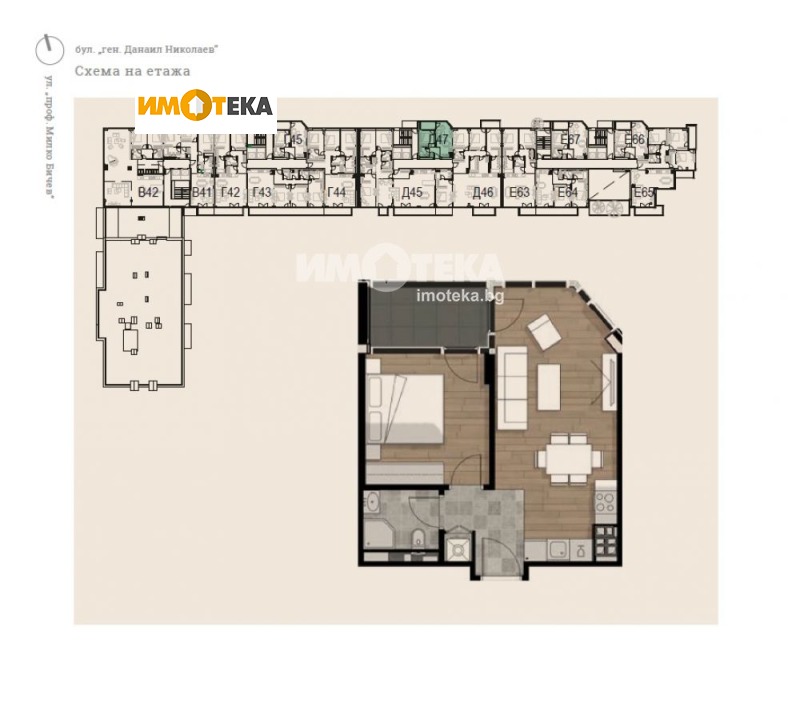 Satılık  1 yatak odası Sofia , Oborişe , 65 metrekare | 61971537 - görüntü [4]