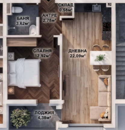 Продава 2-СТАЕН, гр. Пловдив, Кючук Париж, снимка 3 - Апартаменти - 56587640