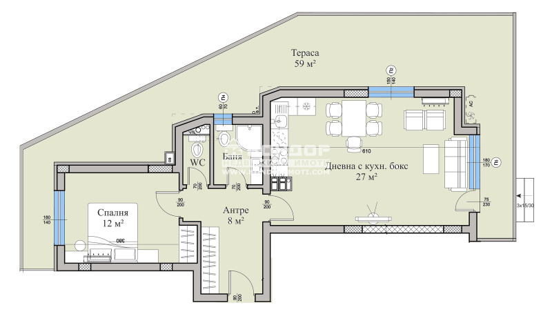 De vânzare  1 dormitor Plovdiv , Hristo Smirnensci , 134 mp | 91386069 - imagine [2]