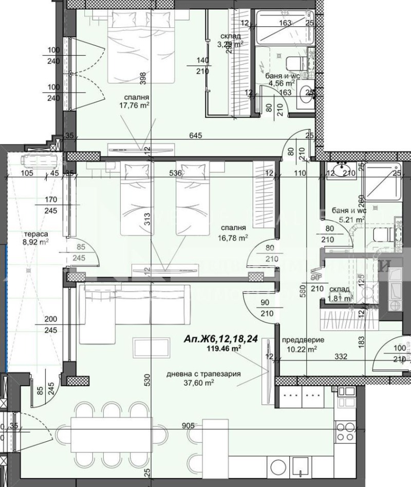 De vânzare  2 dormitoare Plovdiv , Traciia , 141 mp | 57094368 - imagine [2]