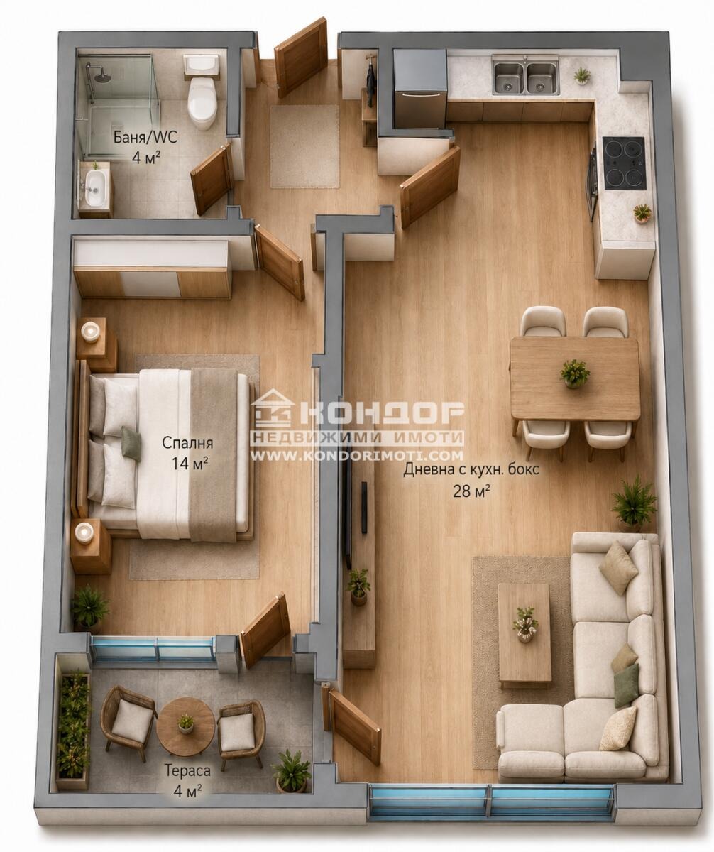 Продава 2-СТАЕН, гр. Пловдив, Кючук Париж, снимка 5 - Апартаменти - 55785135