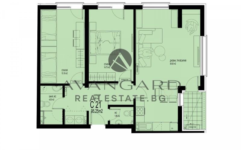 Продава 3-СТАЕН, гр. Пловдив, Христо Смирненски, снимка 2 - Апартаменти - 52737196