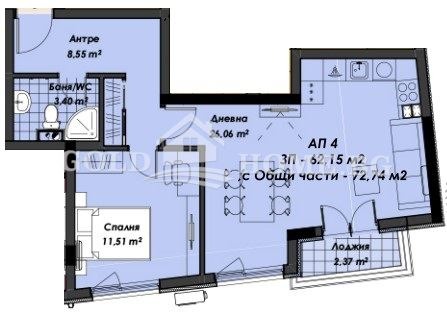 Продава  2-стаен град Пловдив , Младежки Хълм , 73 кв.м | 59870225