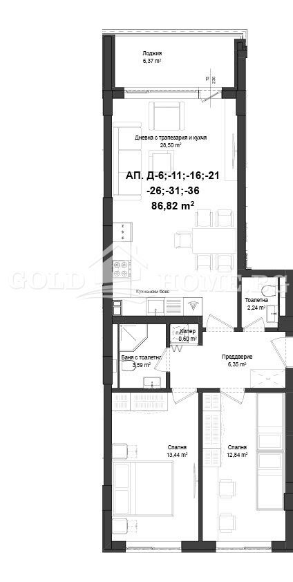 Myytävänä  2 makuuhuonetta Plovdiv , Gagarin , 86 neliömetriä | 77428286 - kuva [4]