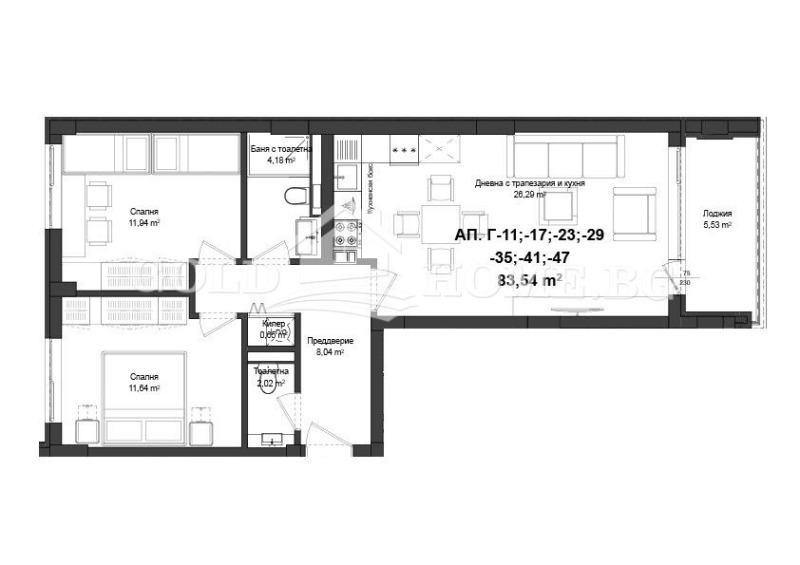 Myytävänä  2 makuuhuonetta Plovdiv , Gagarin , 86 neliömetriä | 77428286 - kuva [3]