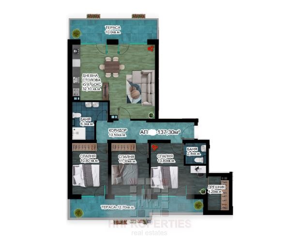 Продается  3 спальни Пловдив , Христо Смирненски , 158 кв.м | 66129252 - изображение [2]