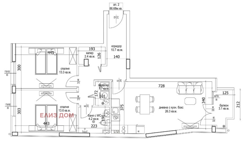 Продава 3-СТАЕН, гр. Варна, Цветен квартал, снимка 2 - Апартаменти - 52116359