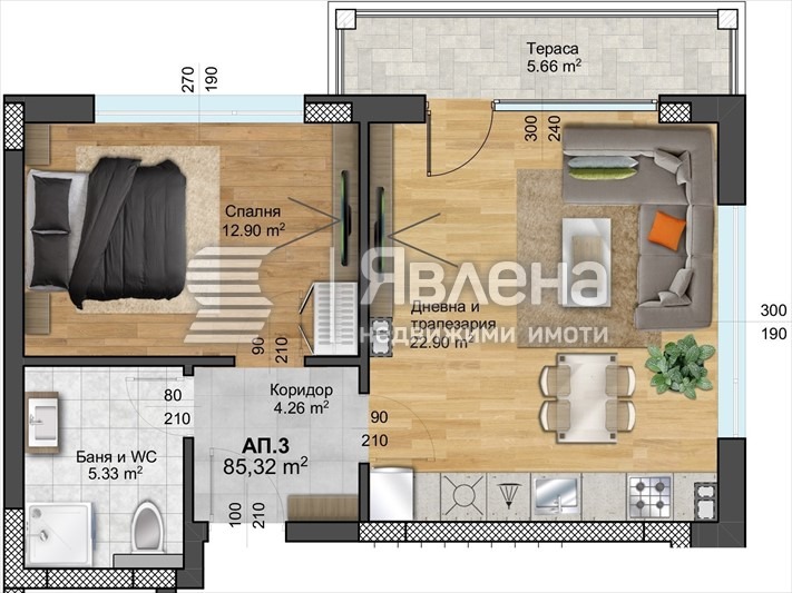 En venta  1 dormitorio Plovdiv , Zapaden , 85 metros cuadrados | 10705689 - imagen [3]