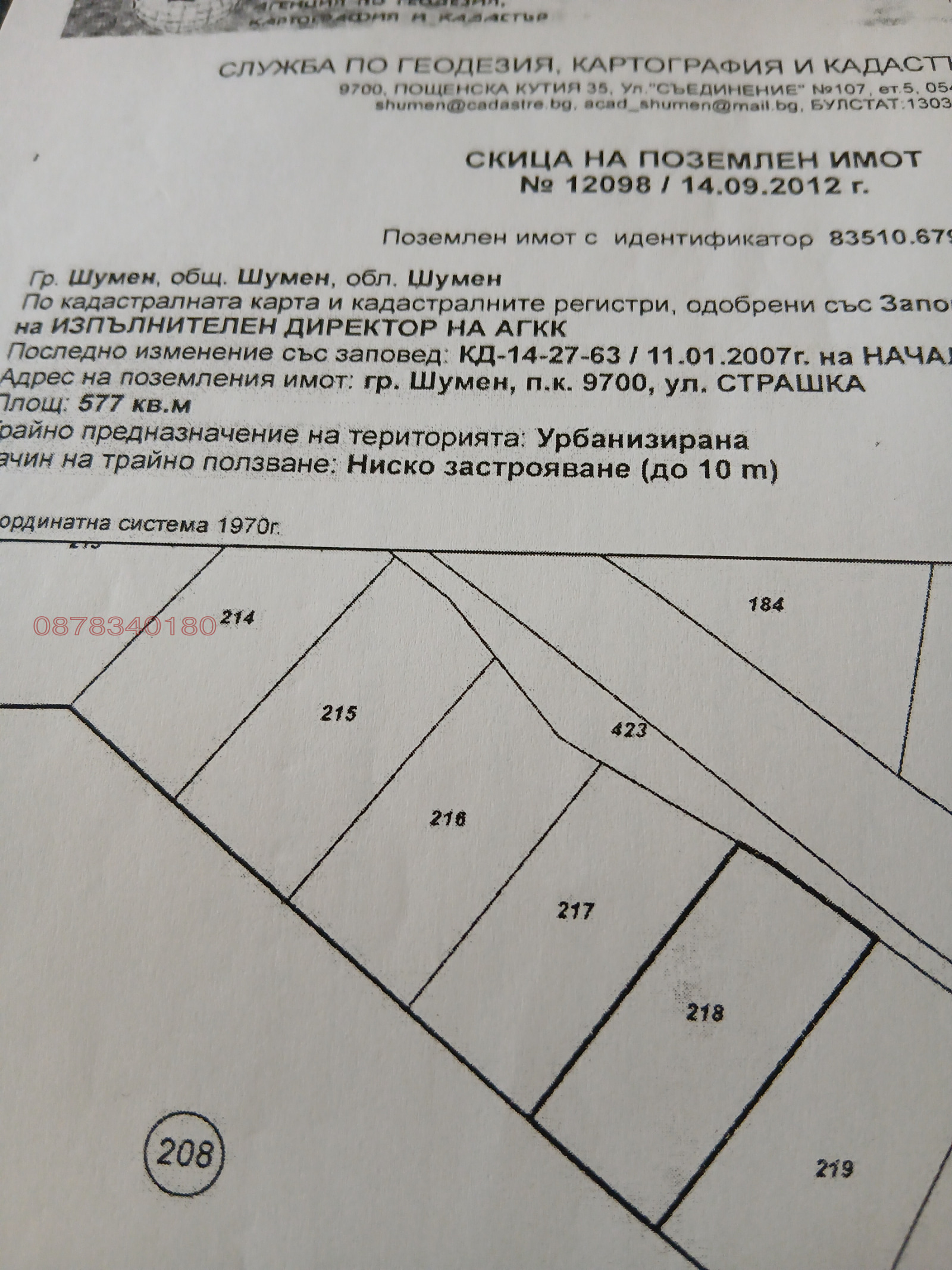 Продава ПАРЦЕЛ, гр. Шумен, Мътница