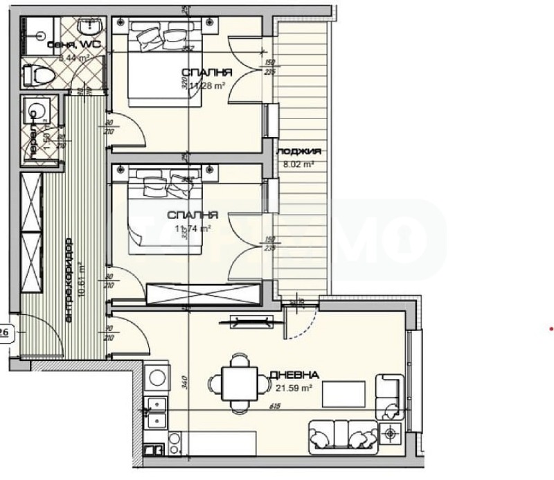 Na prodej  2 ložnice Varna , Vladislav Varnenčik 1 , 102 m2 | 60450565 - obraz [3]