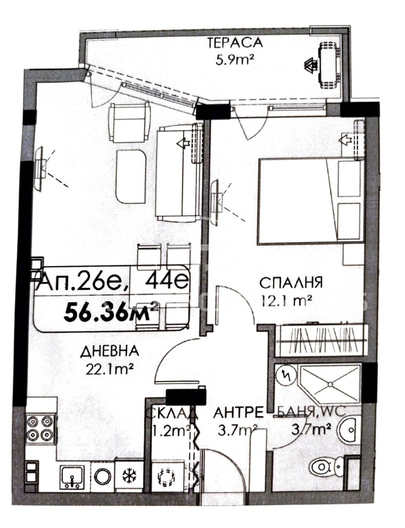 Продава  2-стаен град Бургас , Меден рудник - зона В , 65 кв.м | 21794370 - изображение [9]