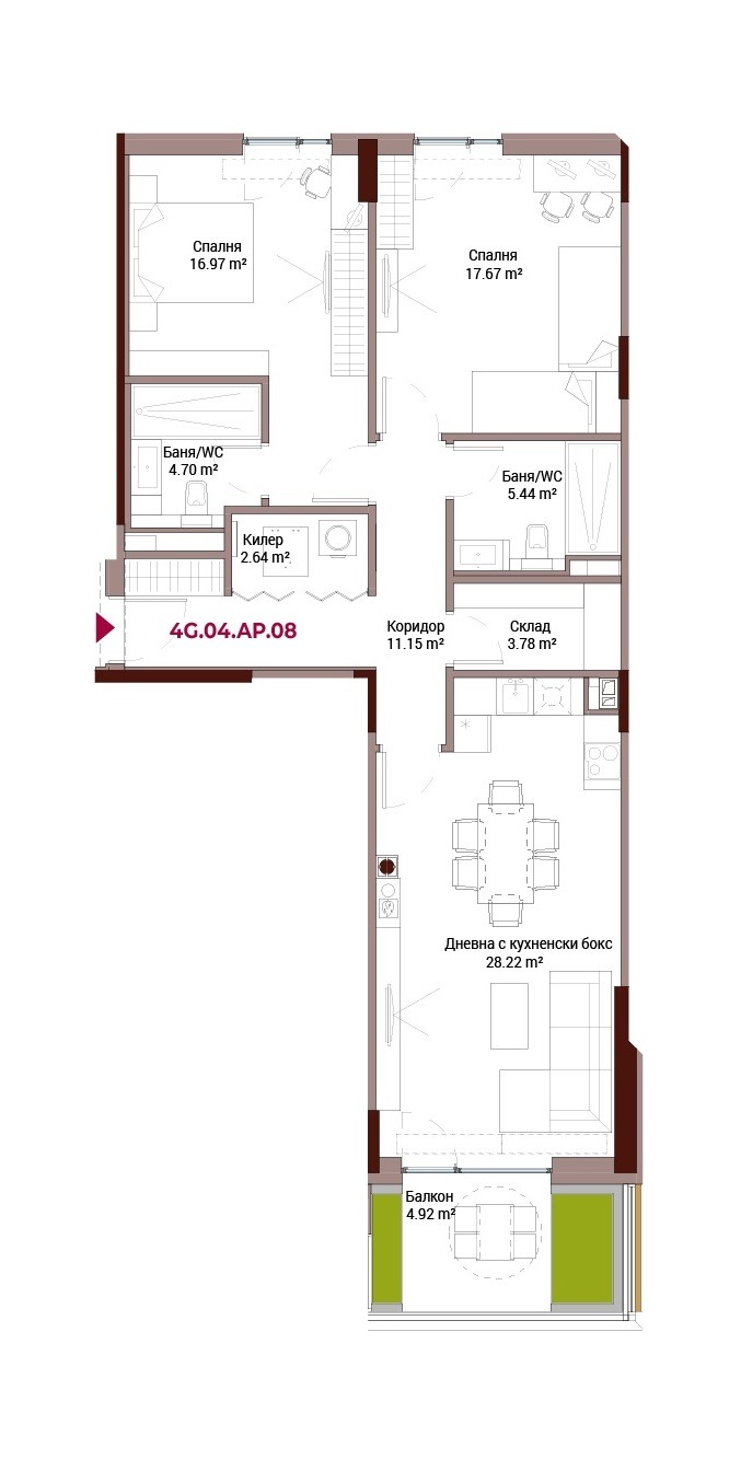 Продается  2 спальни София , Лозенец , 149 кв.м | 78526955 - изображение [2]