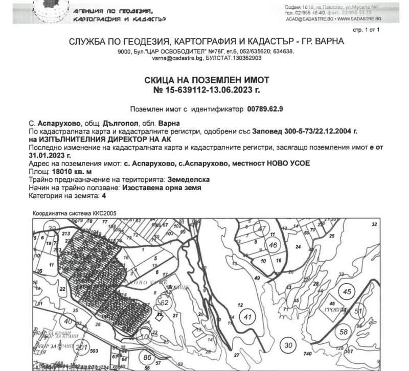 Продава ЗЕМЕДЕЛСКА ЗЕМЯ, с. Аспарухово, област Варна, снимка 5 - Земеделска земя - 48421358