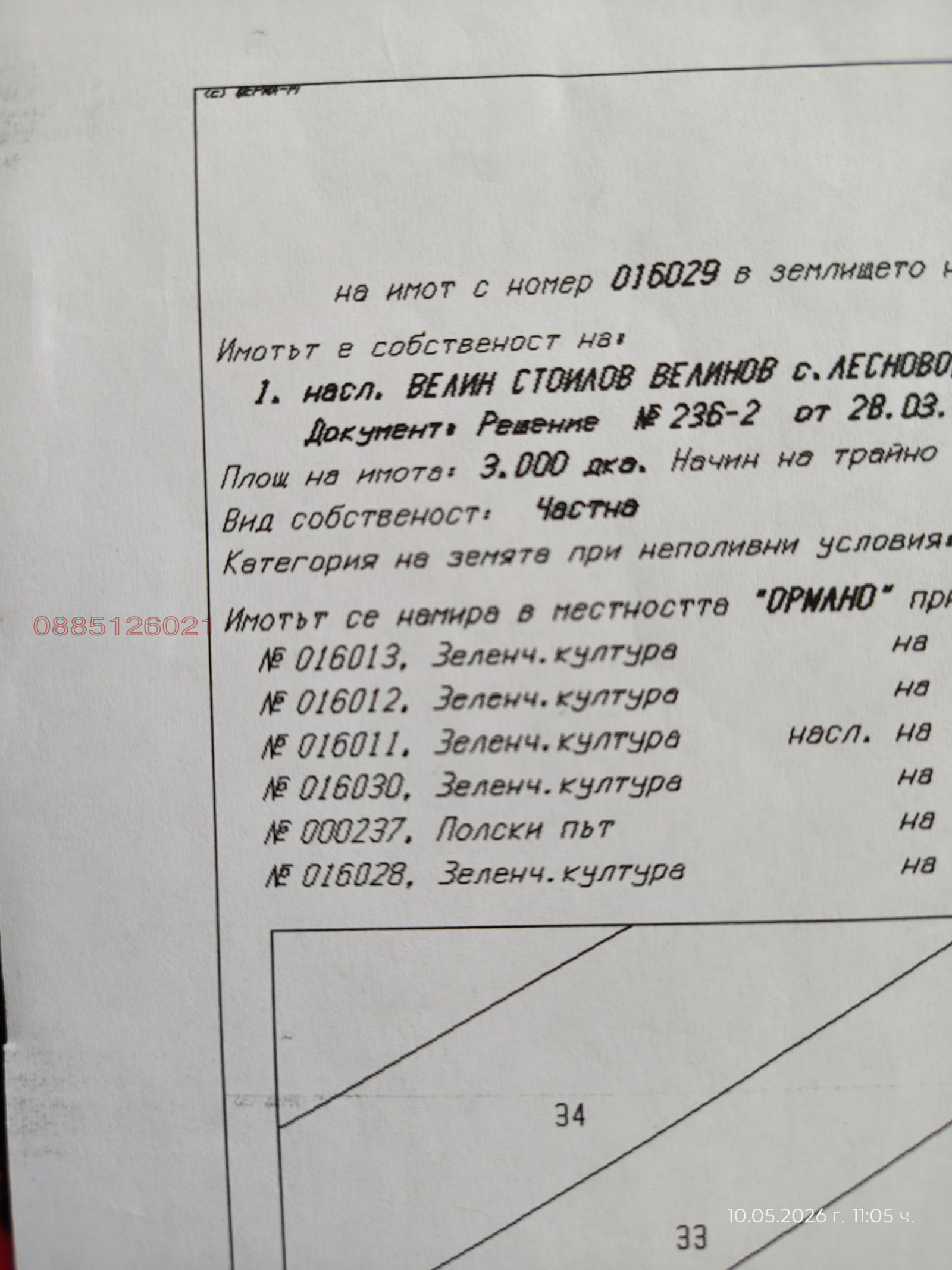 Продава ЗЕМЕДЕЛСКА ЗЕМЯ, с. Лесново, област София област, снимка 2 - Земеделска земя - 54490394