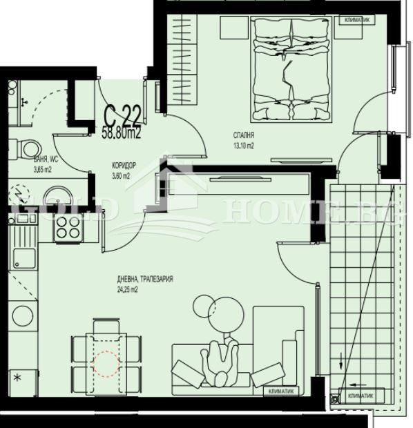 Продава 2-СТАЕН, гр. Пловдив, Христо Смирненски, снимка 5 - Апартаменти - 53691447