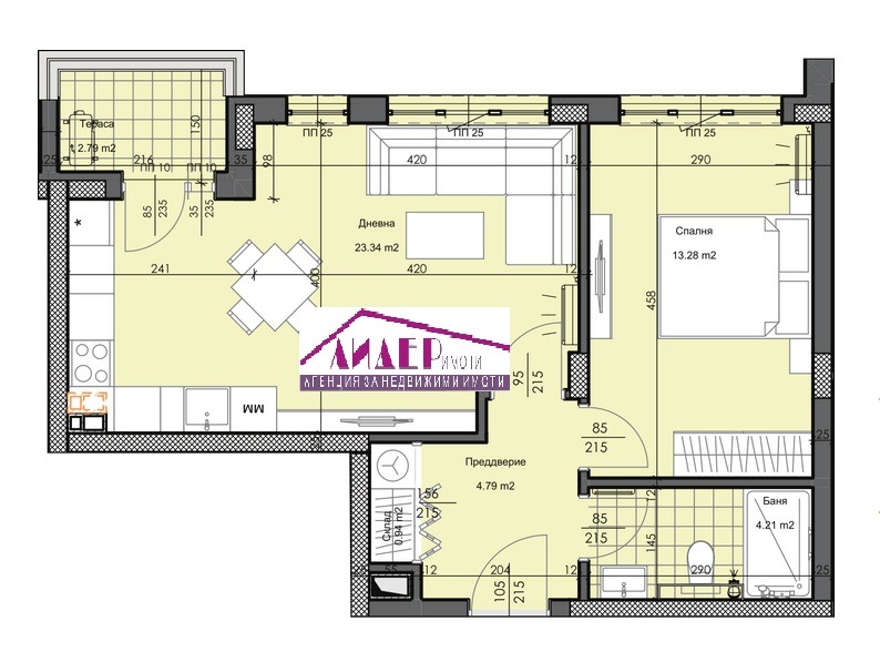 Продава  2-стаен град Пловдив , Кършияка , 71 кв.м | 79882443 - изображение [2]