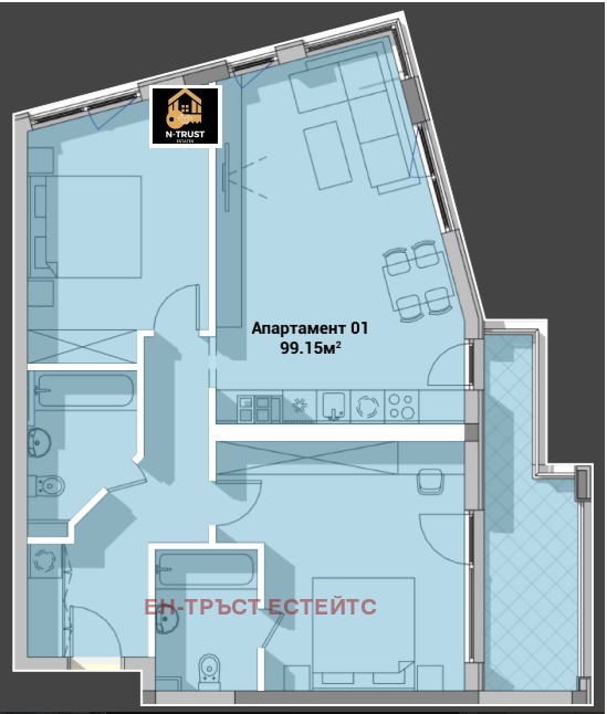 Продава 3-СТАЕН, гр. София, Полигона