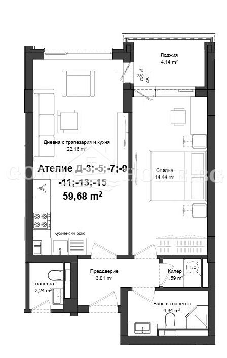 For Sale  1 bedroom Plovdiv , Gagarin , 56 sq.m | 62449728 - image [8]