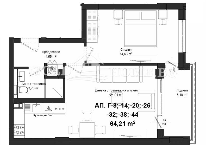 For Sale  1 bedroom Plovdiv , Gagarin , 56 sq.m | 62449728 - image [14]