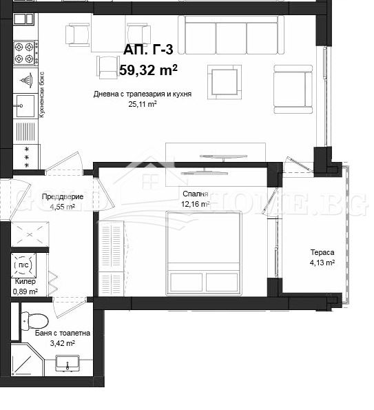For Sale  1 bedroom Plovdiv , Gagarin , 56 sq.m | 62449728 - image [12]
