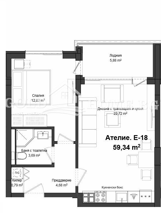 For Sale  1 bedroom Plovdiv , Gagarin , 56 sq.m | 62449728 - image [6]