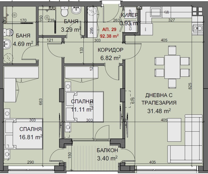 Продава  3-стаен град Стара Загора , Самара 3 , 115 кв.м | 14844362 - изображение [8]