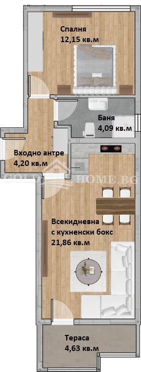 À venda  1 quarto Plovdiv , Hristo Smirnenski , 67 m² | 27009090 - imagem [2]