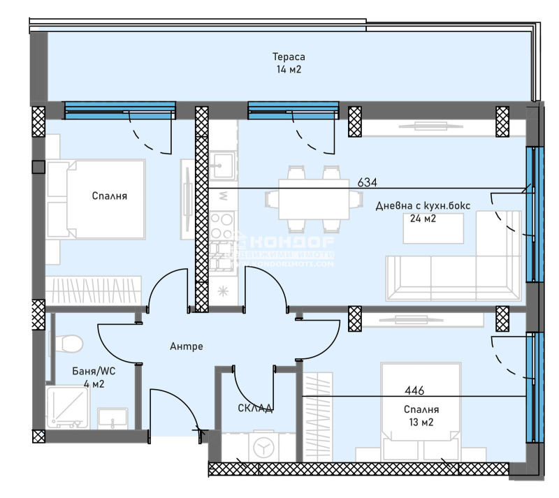 In vendita  2 camere da letto Plovdiv , Trakiia , 109 mq | 63122186 - Immagine [2]