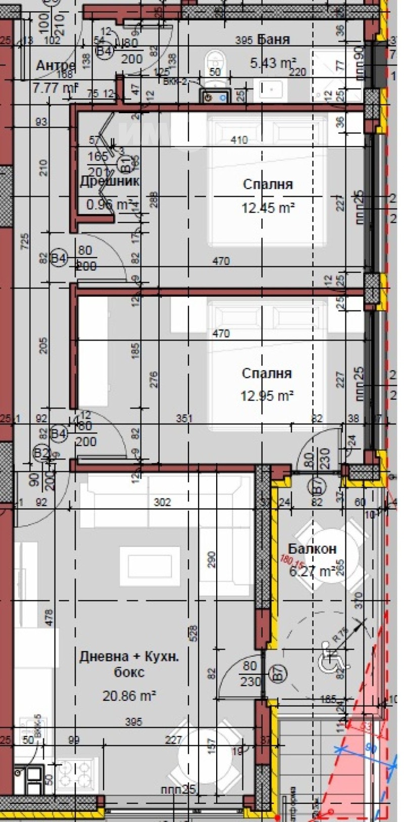 Till salu  2 sovrum Varna , Vinica , 92 kvm | 18508420