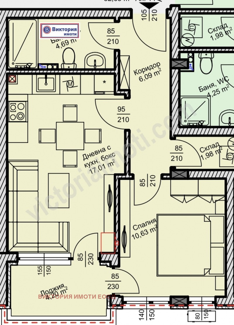 Na sprzedaż  1 sypialnia Weliko Tarnowo , Zona B , 61 mkw | 33010246