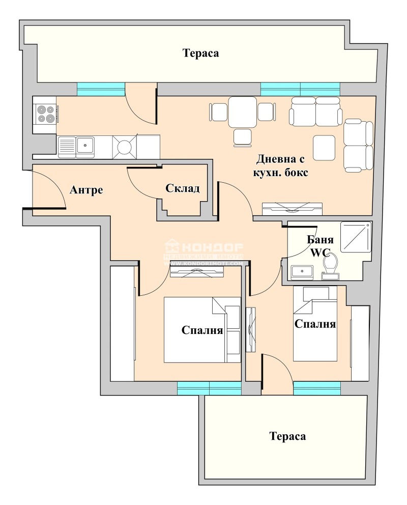 Продава  3-стаен град Пловдив , Коматево , 95 кв.м | 66348627 - изображение [4]