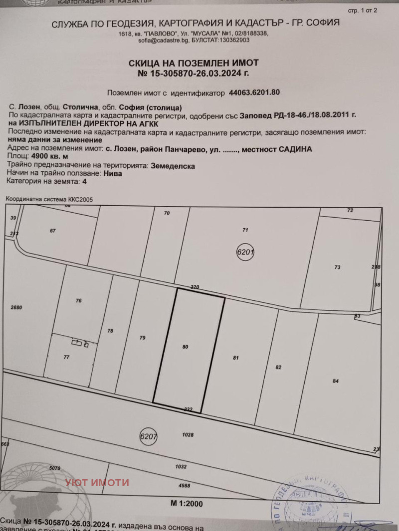 Продава ПАРЦЕЛ, гр. София, с. Лозен, снимка 2 - Парцели - 53464922