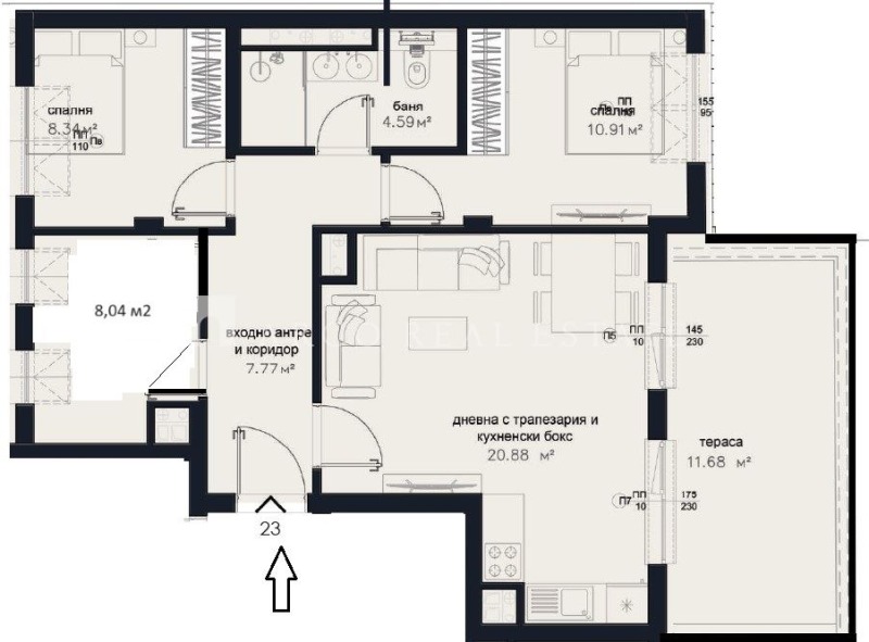 Продава 3-СТАЕН, гр. София, Зона Б-5, снимка 2 - Aпартаменти - 48625623