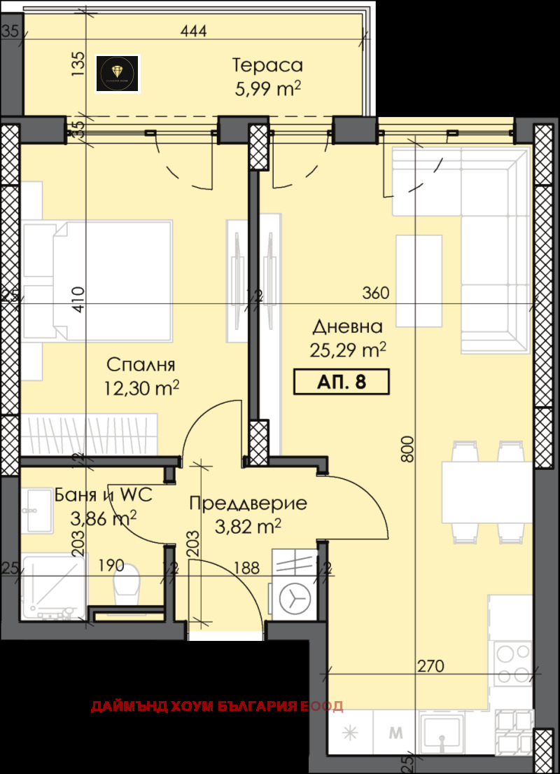 Продава  2-стаен град Пловдив , Тракия , 72 кв.м | 83787056 - изображение [2]