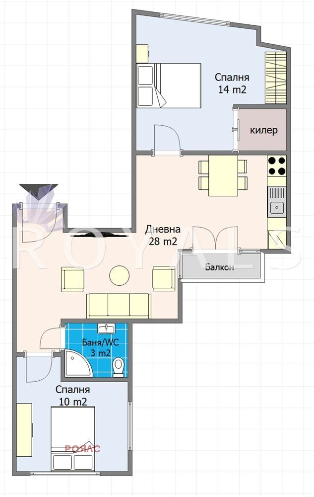 Продаја  2 спаваће собе Варна , Гранд Мол , 87 м2 | 47109809 - слика [2]